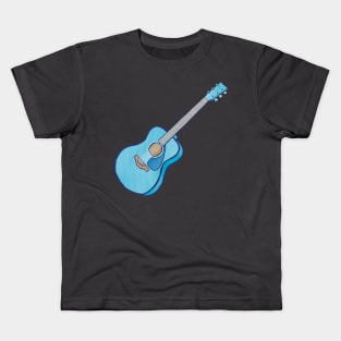 Blue acoustic guitar Kids T-Shirt